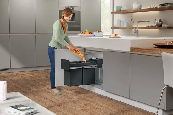 Hailo Tandem - Inbouw Prullenbak - 2x 14 Liter Inhoud - 25,1 X 40 X 49 Cm - Met 2 Compartimenten - Zwart 11 Hailo Tandem - Inbouw Prullenbak - 2x 14 Liter Inhoud - 25,1 X 40 X 49 Cm - Met 2 Compartimenten - Zwart - Afbeelding 11