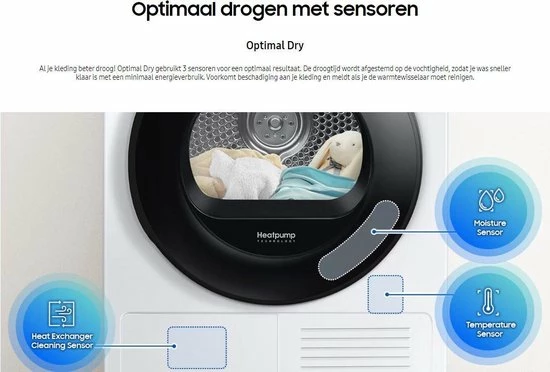 Samsung DV91TA240AE - Warmtepompdroger - Quick Dry 5 Samsung DV91TA240AE - Warmtepompdroger - Quick Dry - Afbeelding 5