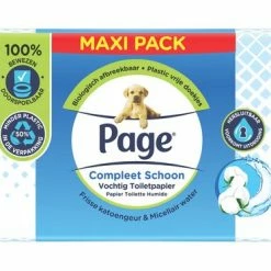 Page Vochtig Toiletpapier - 6 X 74 Stuks - Compleet Schoon Maxi Vochtig Wc Papier - Voordeelverpakking