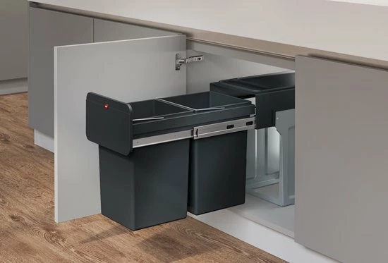 Hailo Tandem - Inbouw Prullenbak - 2x 14 Liter Inhoud - 25,1 X 40 X 49 Cm - Met 2 Compartimenten - Zwart 9 Hailo Tandem - Inbouw Prullenbak - 2x 14 Liter Inhoud - 25,1 X 40 X 49 Cm - Met 2 Compartimenten - Zwart - Afbeelding 9