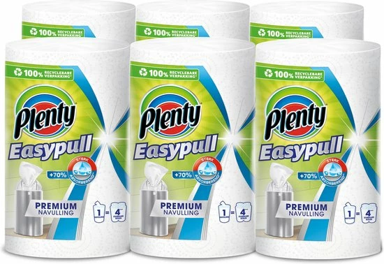 Plenty Easypull Premium Navulrol - 6 Stuks - Kwartaal Voorraad 1 Plenty Easypull Premium Navulrol - 6 Stuks - Kwartaal Voorraad