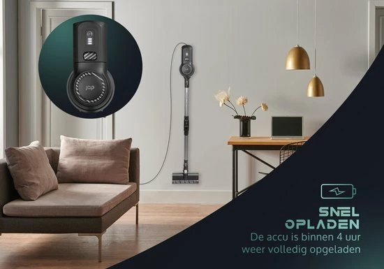 JAP Appliances JAP Cyclone C3 - 4in1 Steelstofzuiger - Met Dweilfunctie - Anti-allergie - Snoerloos - Stofzuiger Zonder Zak 2 JAP Appliances JAP Cyclone C3 - 4in1 Steelstofzuiger - Met Dweilfunctie - Anti-allergie - Snoerloos - Stofzuiger Zonder Zak - Afbeelding 2