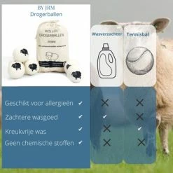Merah Nieuw Zeelands Herbruikbare Wollen Drogerballen - Wasbollen - Schaapswol -Duurzame Wasballen -SolisVac Plus Shop 550x390 11