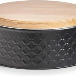 1x Bewaar/voorraad Blikken Zwart 20 X 9,5 Cm 3,8 Liter - Zeller - Keukenbenodigdheden - Keukenaccessoires/decoratie - Vers Houden - Voorraad/bewaar/opslagblikken - Koek/snoeptrommels