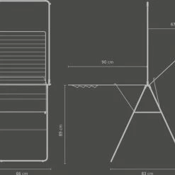 Brabantia HangOn Droogrek Inklapbaar - 25 Meter - Met Stang - Matt Black -SolisVac Plus Shop 550x392 3