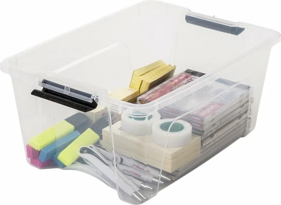 IRIS OHYAMA IRIS Topbox Opbergbox - 15L - 3 Stuks - Transparant/Zwart 4 IRIS OHYAMA IRIS Topbox Opbergbox - 15L - 3 Stuks - Transparant/Zwart - Afbeelding 4