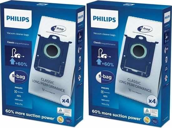 Philips S-Bag FC8021/03 - Stofzuigerzakken Classic Long Performance - 8 Stuks 1 Philips S-Bag FC8021/03 - Stofzuigerzakken Classic Long Performance - 8 Stuks