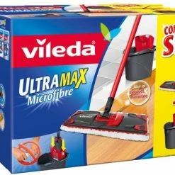 Vileda UltraMax Power 2in1 - Complete Set - Vlakke Microvezelmop + Emmer Met Pers -SolisVac Plus Shop 550x411