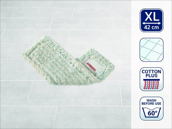 Leifheit Profi Overtrek Vloerwisser Xl - 42 Cm Gevouwen Cotton Plus 2 Leifheit Profi Overtrek Vloerwisser Xl - 42 Cm Gevouwen Cotton Plus - Afbeelding 2