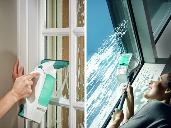 Leifheit Dry & Clean Ruitenreiniger Met Steel (43 Cm), Inwasser En Smalle Zuigmond (17 Cm) Click System 4 Leifheit Dry & Clean Ruitenreiniger Met Steel (43 Cm), Inwasser En Smalle Zuigmond (17 Cm) Click System - Afbeelding 4