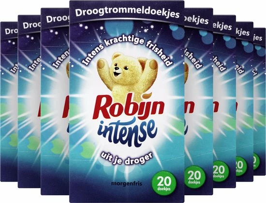 Robijn Intense Morgenfris Droogtrommeldoekjes - 9 X 20 Stuks - Voordeelverpakking 9 Robijn Intense Morgenfris Droogtrommeldoekjes - 9 X 20 Stuks - Voordeelverpakking - Afbeelding 9