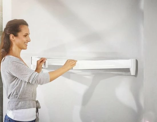 Leifheit Telegant 81 Protect Plus Wanddroogrek - 8,1m Drooglengte - Ophangbaar - Wit 11 Leifheit Telegant 81 Protect Plus Wanddroogrek - 8,1m Drooglengte - Ophangbaar - Wit - Afbeelding 11