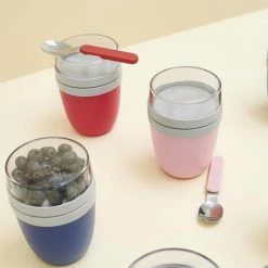 Mepal - Lunchpot + Vouwlepel Ellipse - Nordic Pink - Yoghurtbeker Met Lepel - Muesli Beker To Go - Geschikt Voor Vriezer, Magnetron En Vaatwasser. -SolisVac Plus Shop 550x436 6
