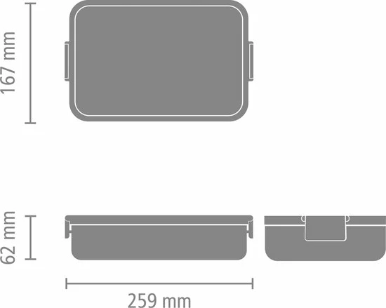 Brabantia Make & Take Bento Lunchbox - Large - Kunststof - Dark Grey 7 Brabantia Make & Take Bento Lunchbox - Large - Kunststof - Dark Grey - Afbeelding 7