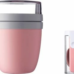 Mepal - Lunchpot + Vouwlepel Ellipse - Nordic Pink - Yoghurtbeker Met Lepel - Muesli Beker To Go - Geschikt Voor Vriezer, Magnetron En Vaatwasser. -SolisVac Plus Shop 550x443 7