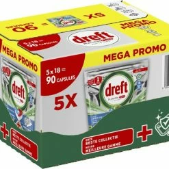 Dreft Platinum Plus All In One Fresh Herbal Breeze - 90 Vaatwascapsules