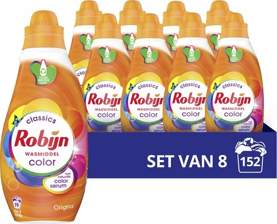 Robijn Klein & Krachtig Classics Color Vloeibaar Wasmiddel - 152 Wasbeurten - Voordeelverpakking 1 Robijn Klein & Krachtig Classics Color Vloeibaar Wasmiddel - 152 Wasbeurten - Voordeelverpakking
