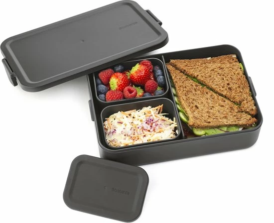 Brabantia Make & Take Bento Lunchbox - Large - Kunststof - Dark Grey 19 Brabantia Make & Take Bento Lunchbox - Large - Kunststof - Dark Grey - Afbeelding 19