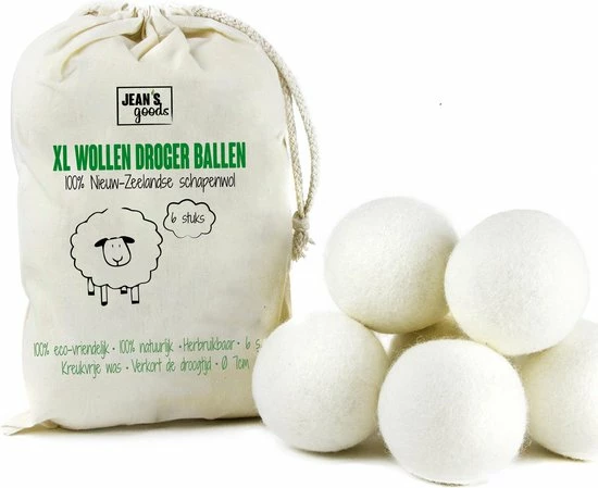 Jean's Goods Drogerballen - Droogballen - Wasdrogerballen - Wasdroger Ballen - Wasbol - Wasbollen - Wasballen - Energiebesparende Producten - Energiebesparend - Duurzaam Cadeau - RWS Wol - Zero Waste - Wasverzachter - Beige - 6 Stuks 1 Jean's Goods Drogerballen - Droogballen - Wasdrogerballen - Wasdroger Ballen - Wasbol - Wasbollen - Wasballen - Energiebesparende Producten - Energiebesparend - Duurzaam Cadeau - RWS Wol - Zero Waste - Wasverzachter - Beige - 6 Stuks