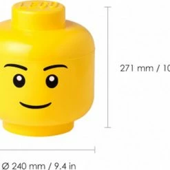 Opbergbox Iconic Hoofd Boy 24 Cm, Geel - LEGO 25 Opbergbox Iconic Hoofd Boy 24 Cm, Geel - LEGO -SolisVac Plus Shop 550x451 1