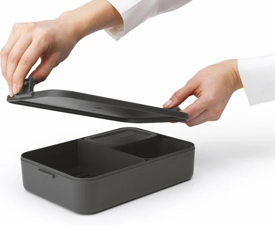 Brabantia Make & Take Bento Lunchbox - Large - Kunststof - Dark Grey 18 Brabantia Make & Take Bento Lunchbox - Large - Kunststof - Dark Grey - Afbeelding 18
