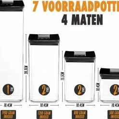 Grilla Voorraadpotten - Luchtdichte Deksels - 7 Stuks - Voorraadbussen - Kunststof 13 Grilla Voorraadpotten - Luchtdichte Deksels - 7 Stuks - Voorraadbussen - Kunststof -SolisVac Plus Shop 550x456