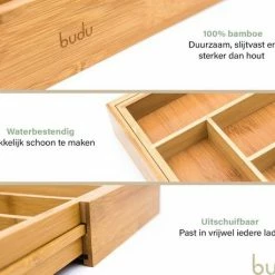 Budu Uitschuifbare Bamboe Bestekbak #47 (47 Cm Diep) - Bestekcassette Hout - Besteklade - 47 X 30,6 - 50 Cm - 6/8 Vakken 12 Budu Uitschuifbare Bamboe Bestekbak #47 (47 Cm Diep) - Bestekcassette Hout - Besteklade - 47 X 30,6 - 50 Cm - 6/8 Vakken -SolisVac Plus Shop 550x458 5