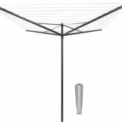 Brabantia Topspinner Droogmolen Met Grondanker - 50 M - Anthracite