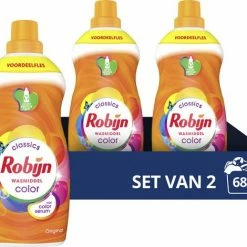 Robijn Klein & Krachtig Color Vloeibaar Wasmiddel - 2 X 34 Wasbeurten - Voordeelverpakking