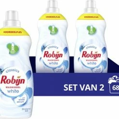 Robijn Klein & Krachtig Classics Stralend Wit Vloeibaar Wasmiddel - 2 X 34 Wasbeurten - Voordeelverpakking