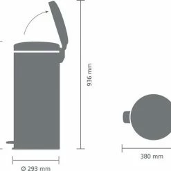 Brabantia NewIcon Prullenbak - 30 L - Matt Black 17 Brabantia NewIcon Prullenbak - 30 L - Matt Black -SolisVac Plus Shop 550x481 6