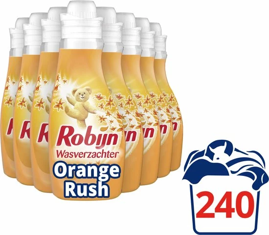 Robijn Orange Rush Wasverzachter - 8 X 30 Wasbeurten - Voordeelverpakking 3 Robijn Orange Rush Wasverzachter - 8 X 30 Wasbeurten - Voordeelverpakking - Afbeelding 3