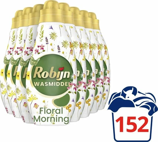 Robijn Klein & Krachtig Wit Floral Morning Vloeibaar Wasmiddel - 8 X 19 Wasbeurten - Voordeelverpakking 3 Robijn Klein & Krachtig Wit Floral Morning Vloeibaar Wasmiddel - 8 X 19 Wasbeurten - Voordeelverpakking - Afbeelding 3