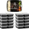 Meal Prep Bakjes - 10 Stuks - 3 Compartimenten - Lunchbox - Diepvriesbakjes - Vershoudbakjes - Plastic Bakjes Met Deksel - Magnetron Bakjes Met Deksel - Meal Prep - Vershouddoos - 1L - BPA Vrij – Fitcrafters