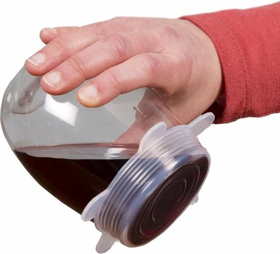 Merkloos Senobia Kitchen Princess Siliconen Deksels - Herbruikbaar - 6 Stuks - Transparant 3 Merkloos Senobia Kitchen Princess Siliconen Deksels - Herbruikbaar - 6 Stuks - Transparant - Afbeelding 3