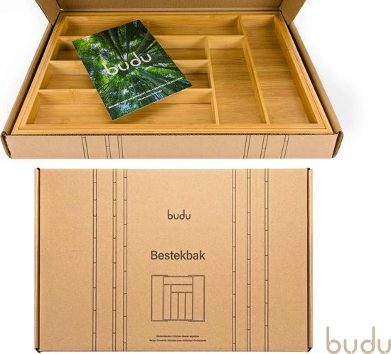 Budu Uitschuifbare Bamboe Bestekbak #47 (47 Cm Diep) - Bestekcassette Hout - Besteklade - 47 X 30,6 - 50 Cm - 6/8 Vakken 6 Budu Uitschuifbare Bamboe Bestekbak #47 (47 Cm Diep) - Bestekcassette Hout - Besteklade - 47 X 30,6 - 50 Cm - 6/8 Vakken - Afbeelding 6
