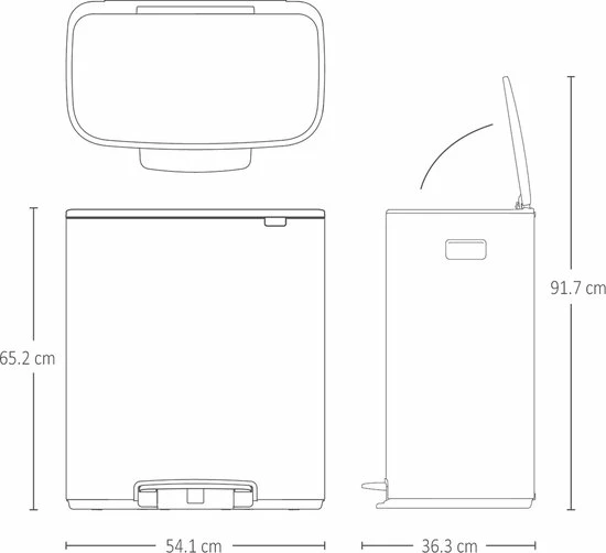Brabantia Bo Prullenbak - 2 X 30 L - Mineral Infinite Grey 8 Brabantia Bo Prullenbak - 2 X 30 L - Mineral Infinite Grey - Afbeelding 8