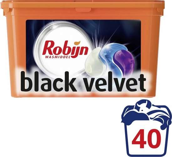 Robijn Black Velvet 3 In 1 Wascapsules - 40 Wasbeurten - Kwartaalbox 3 Robijn Black Velvet 3 In 1 Wascapsules - 40 Wasbeurten - Kwartaalbox - Afbeelding 3