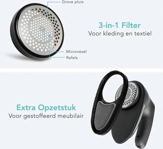 LifeGoods Elektrische Pluizenverwijderaar - Draadloos - 2 Extra Opzetstukken - Zwart 9 LifeGoods Elektrische Pluizenverwijderaar - Draadloos - 2 Extra Opzetstukken - Zwart - Afbeelding 9
