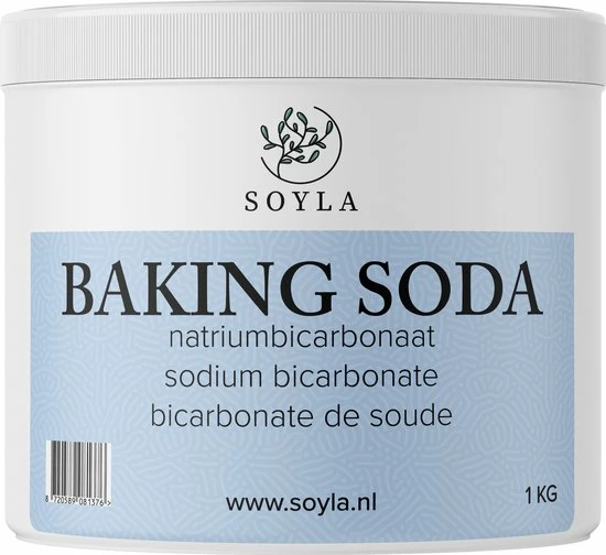 Soyla Baking Soda - 1 KG - Natriumbicarbonaat - Zuiveringszout 1 Soyla Baking Soda - 1 KG - Natriumbicarbonaat - Zuiveringszout