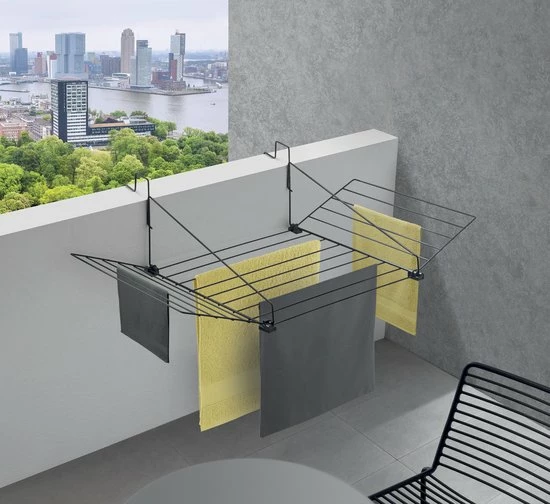 Tomado - Metaltex Tomado Tilburg Radiator/Balkon Droogrek -12m Drooglengte- Mat Zwart 2 Tomado - Metaltex Tomado Tilburg Radiator/Balkon Droogrek -12m Drooglengte- Mat Zwart - Afbeelding 2