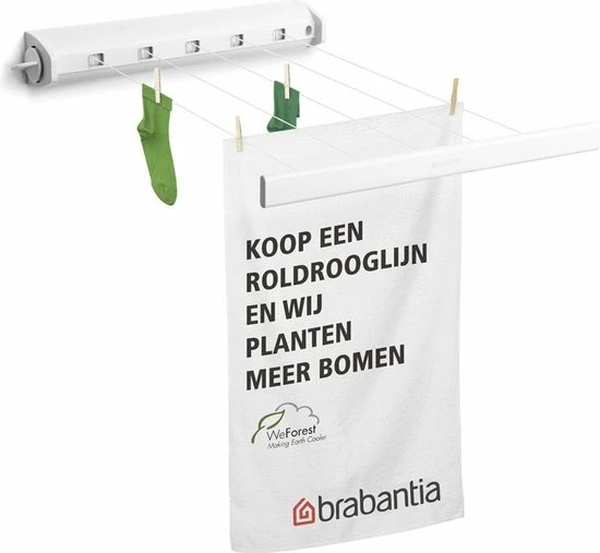 Brabantia Roldrooglijn - Uittrekbaar Tot 4,4 M - 22 M - Wit 9 Brabantia Roldrooglijn - Uittrekbaar Tot 4,4 M - 22 M - Wit - Afbeelding 9