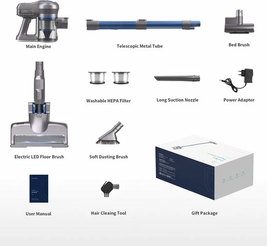 Greenote GSC50 Steelstofzuiger Draadloos - 23KPA - 200W - 4 In 1 - Dubbele Digitale Motor - Black Friday 2022 6 Greenote GSC50 Steelstofzuiger Draadloos - 23KPA - 200W - 4 In 1 - Dubbele Digitale Motor - Black Friday 2022 - Afbeelding 6