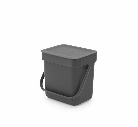 Brabantia Sort & Go Afvalbakje Aanrecht - 3 L - Dark Grey 8 Brabantia Sort & Go Afvalbakje Aanrecht - 3 L - Dark Grey - Afbeelding 8
