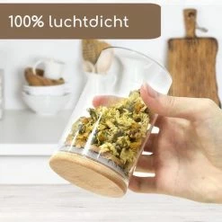 Quality Needz - Kruidenpotjes - 250 ML - Glazen Potjes Met Deksel - 10 Delige Set - BPA-vrij - Gratis Pen & Herschrijfbare Stickers -SolisVac Plus Shop 550x508 4
