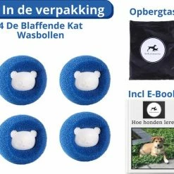 De Blaffende Kat Wasdrogerbollen - Droger Ballen - Huisdier Haarverwijderaar - 4 Wasbollen Voor Wasmachine En Droger -SolisVac Plus Shop 550x508 6