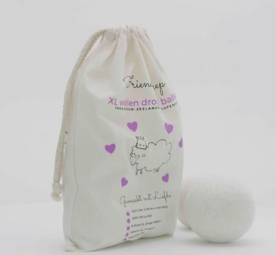 Friendsheep Nieuw Zeelands Herbruikbare Wollen Drogerballen - Wasbollen - Schaapswol -Duurzame Wasballen - 6 Stuks 2 Friendsheep Nieuw Zeelands Herbruikbare Wollen Drogerballen - Wasbollen - Schaapswol -Duurzame Wasballen - 6 Stuks - Afbeelding 2