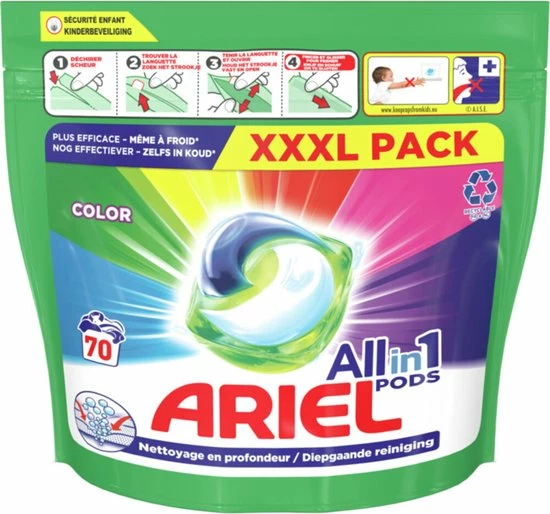 Ariel All-in-1 Pods - Color - 70 Stuks / Wasbeurten - XXXL Pack 1 Ariel All-in-1 Pods - Color - 70 Stuks / Wasbeurten - XXXL Pack