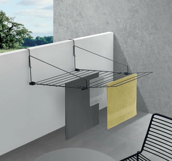 Tomado - Metaltex Tomado Denhaag Radiator/Balkon Droogrek - 9m Drooglengte - Mat Zwart 1 Tomado - Metaltex Tomado Denhaag Radiator/Balkon Droogrek - 9m Drooglengte - Mat Zwart