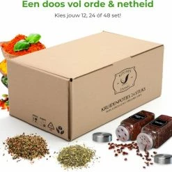 Soothe 24 Glazen Kruidenpotjes Set Met 2 Soorten Strooideksels – Kruidenstrooier – Compleet Pakket Incl Kruidenpotjes Stickers, Krijtstift En Accessoires -SolisVac Plus Shop 550x516